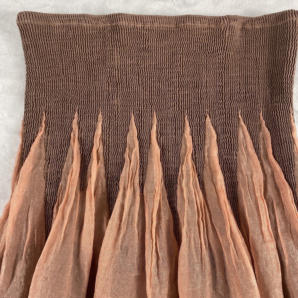 Lapis Anthropologie Midi‎ Dress One Size Copper Pink Boho Smocked Sleeveless - Picture 3 of 13